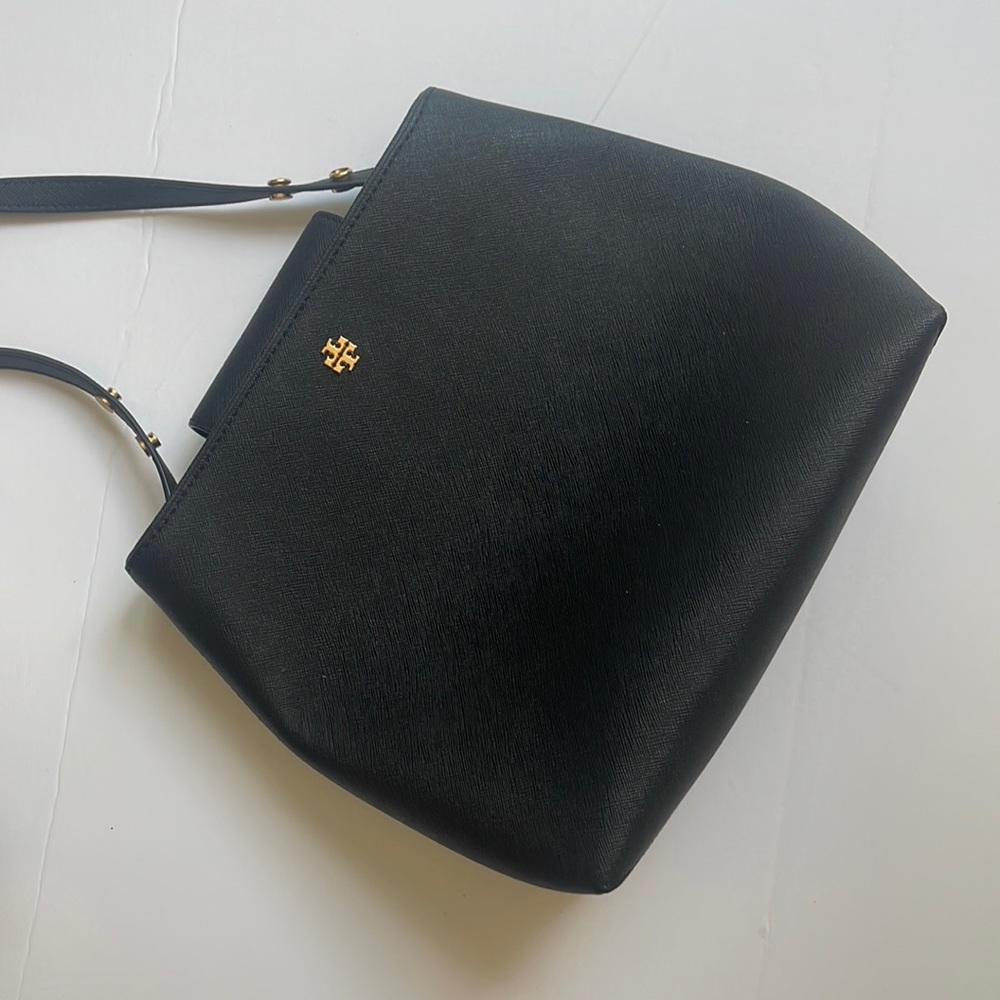 Tory Burch Black Pebbled Leather Handbag